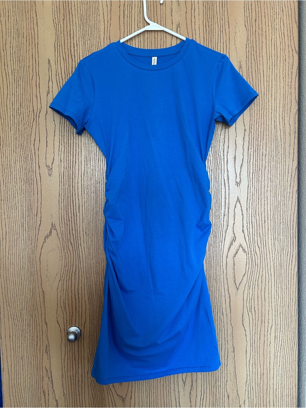 Bright Blue Short Sleeve Maxi Dress - Picture 2 of 4